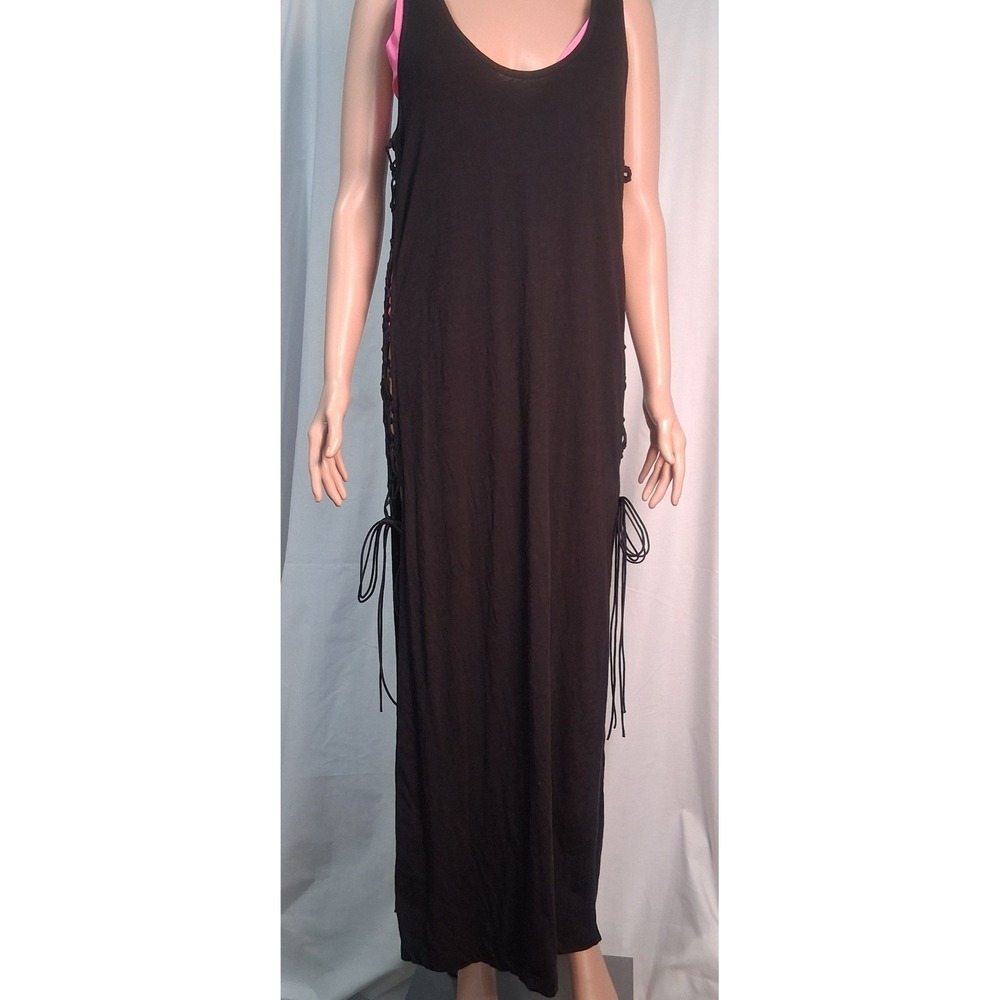 Red Carter Women's Floor Length Dress, Cover-Up, Lace Up Sides, Size S - Picture 4 of 5